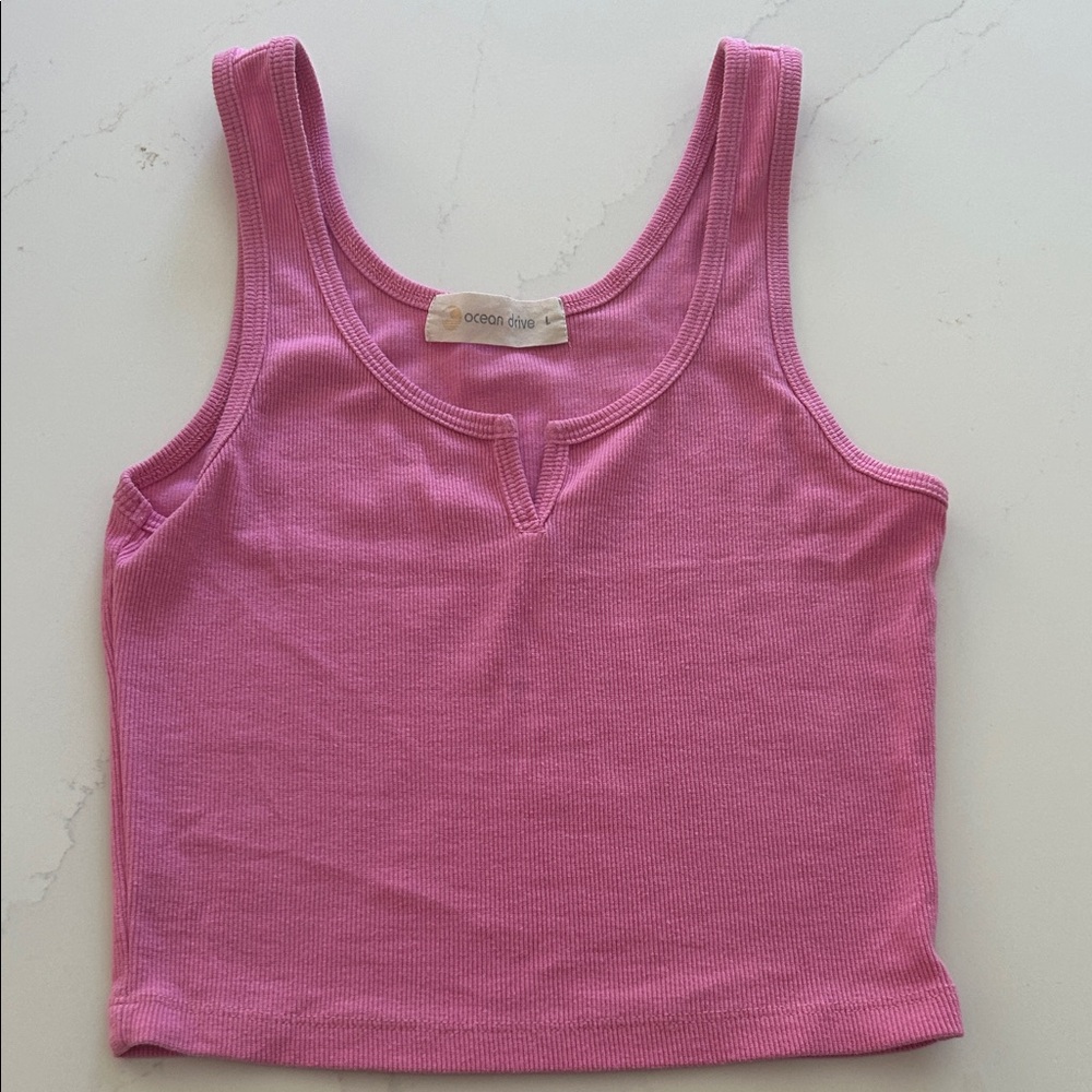 Ocean Drive Vibrant Pink Tank Top